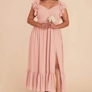 Birdy Grey Dusty Rose Ruffle-Trim Maxi Dress